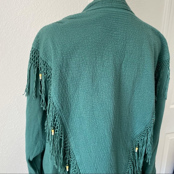 VINTAGE AMAZING BEADED FRINGE JACKET SHIRT TOP M - Picture 2 of 14